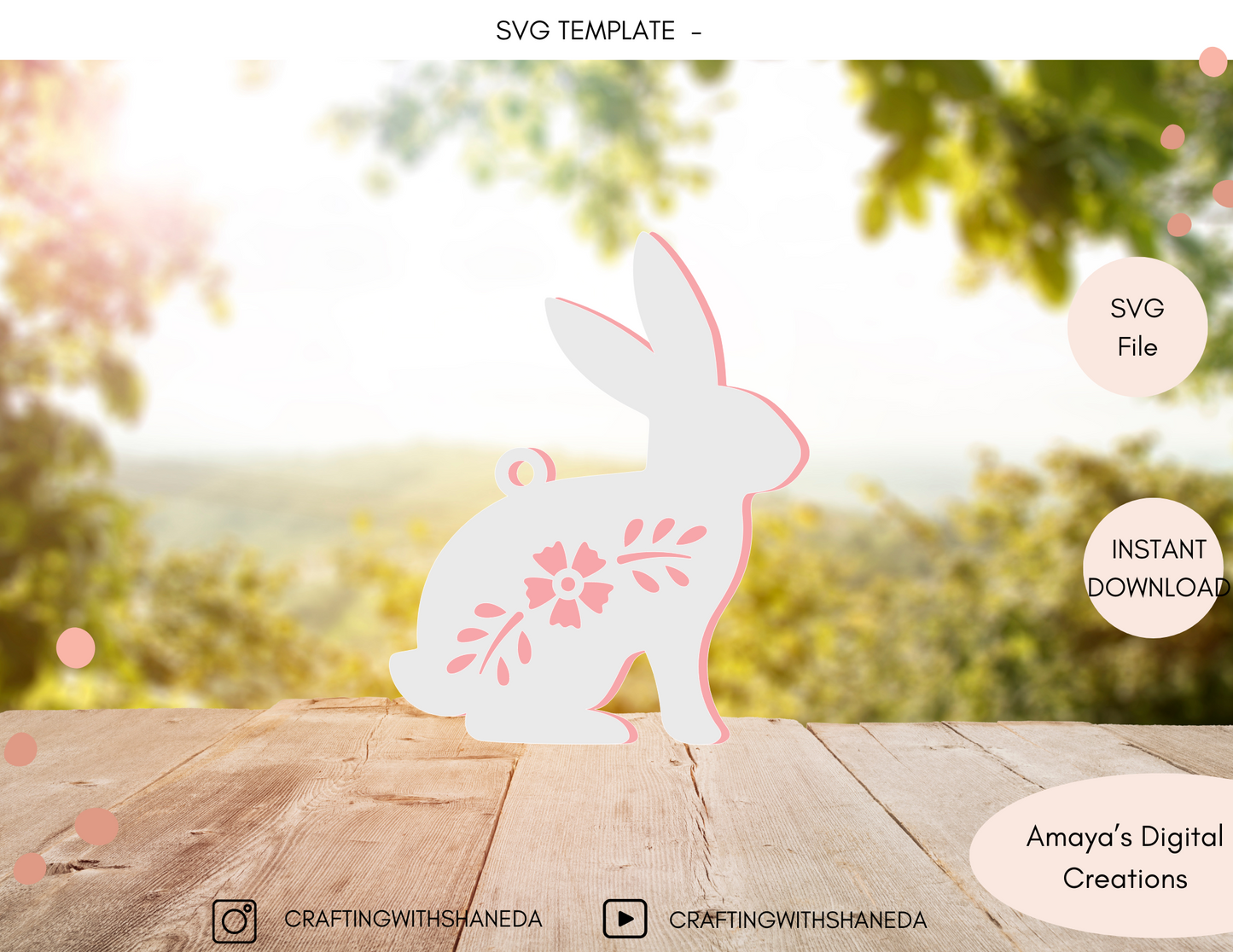 Bunny Layerd SVG, Instant Download, Cricut Cut Files, Download and Cut | Digital Cut File -SVG |Not for Joy|No Physical Item (Copy)