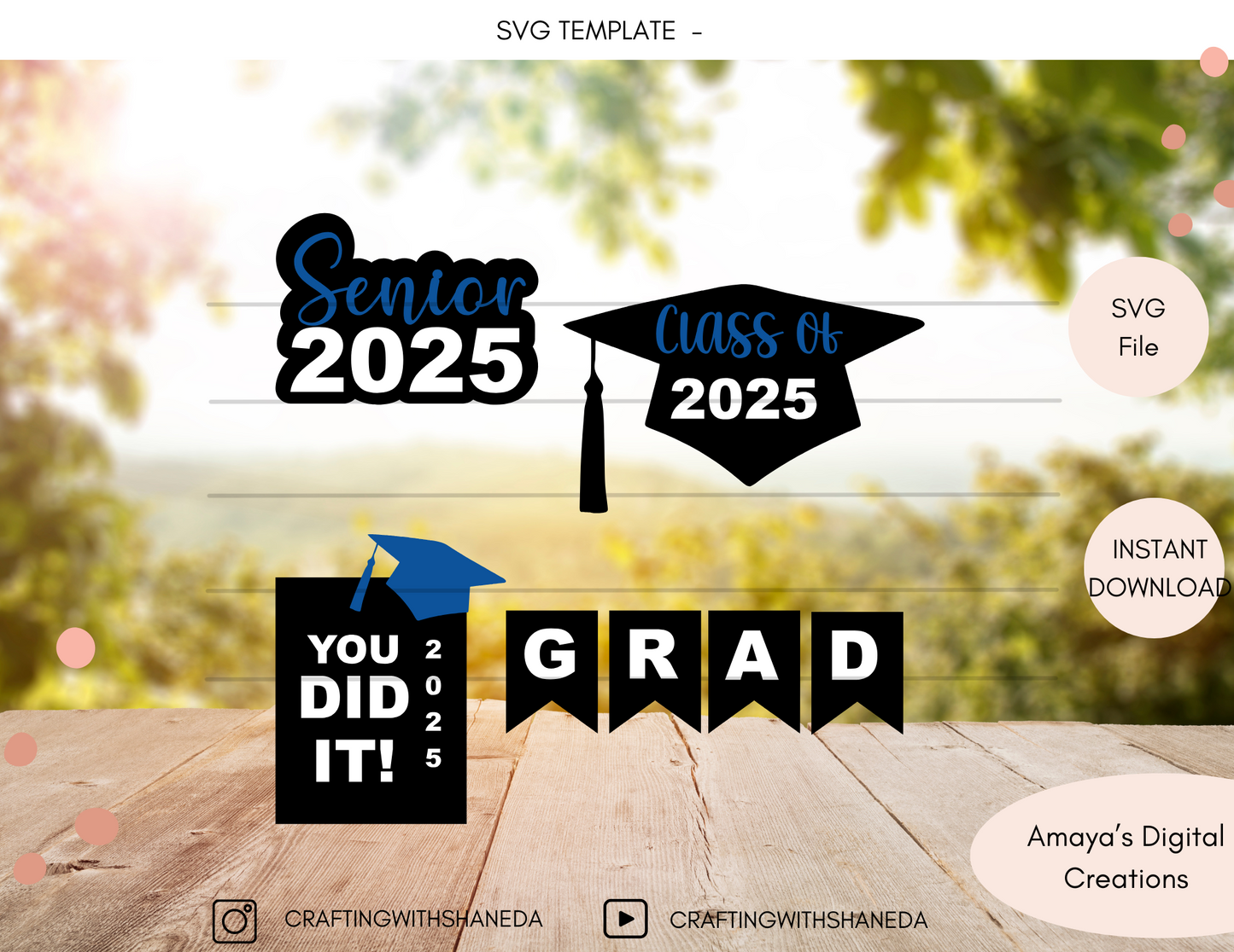 Senior 2025 SVG, Instant Download, Cricut Cut Files, Download and Cut | Digital Cut File -SVG |Not for Joy|No Physical Item