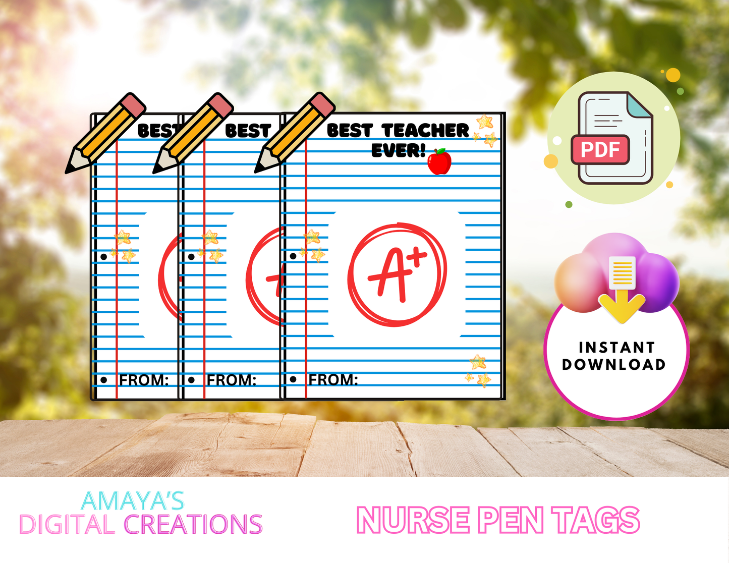 Teacher Appreciation Gift Tag| Digital Instant Download ,No Physical Item, PDF,PNG