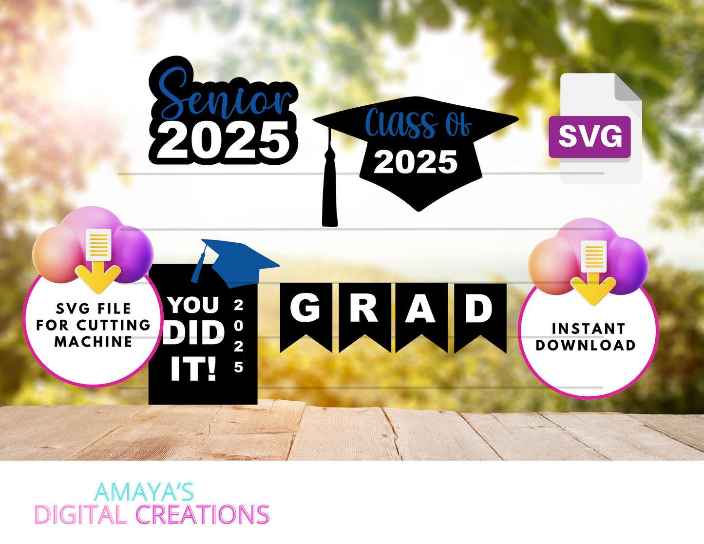 Senior 2025 SVG, Instant Download, Cricut Cut Files, Download and Cut | Digital Cut File -SVG |Not for Joy|No Physical Item