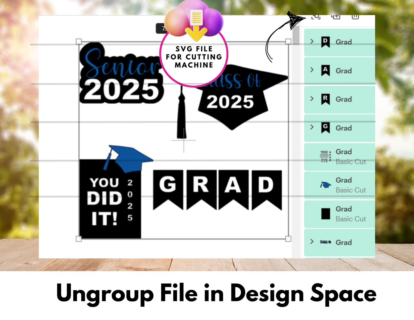 Senior 2025 SVG, Instant Download, Cricut Cut Files, Download and Cut | Digital Cut File -SVG |Not for Joy|No Physical Item