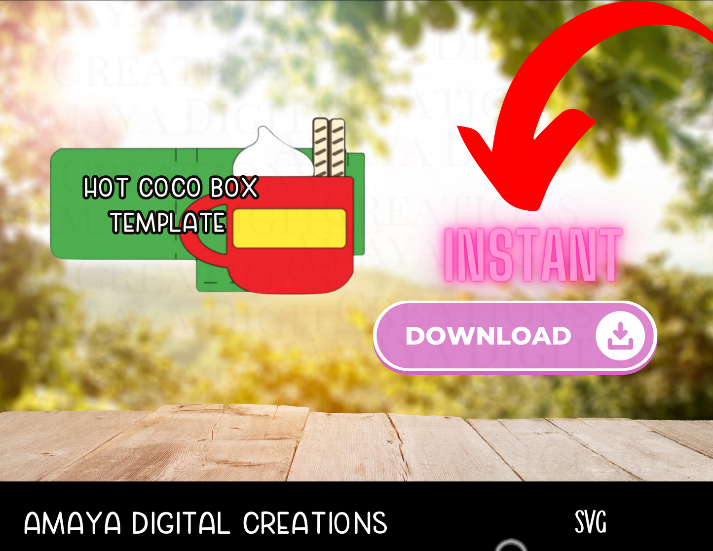 Hot Coco Box Template | Digital Cut File -SVG | Make Your Hot Coco Holder with Cricut |Not for Joy|No Physical Item