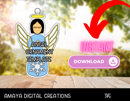 Angel Ornament Template | Digital Cut File -SVG | Make Your Angel Ornament with Cricut |Not for Joy|No Physical Item