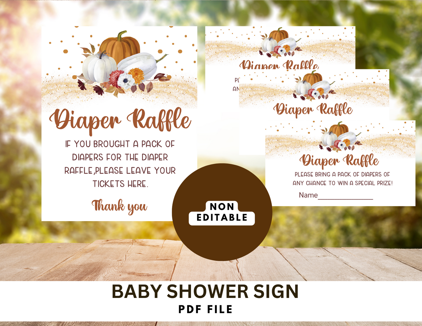 Printable Diaper Raffle Sign & Tickets