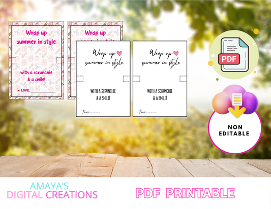 DIY Scrunchie Gift Idea | End-of-Year Summer Treats for Girls & Teachers PDF