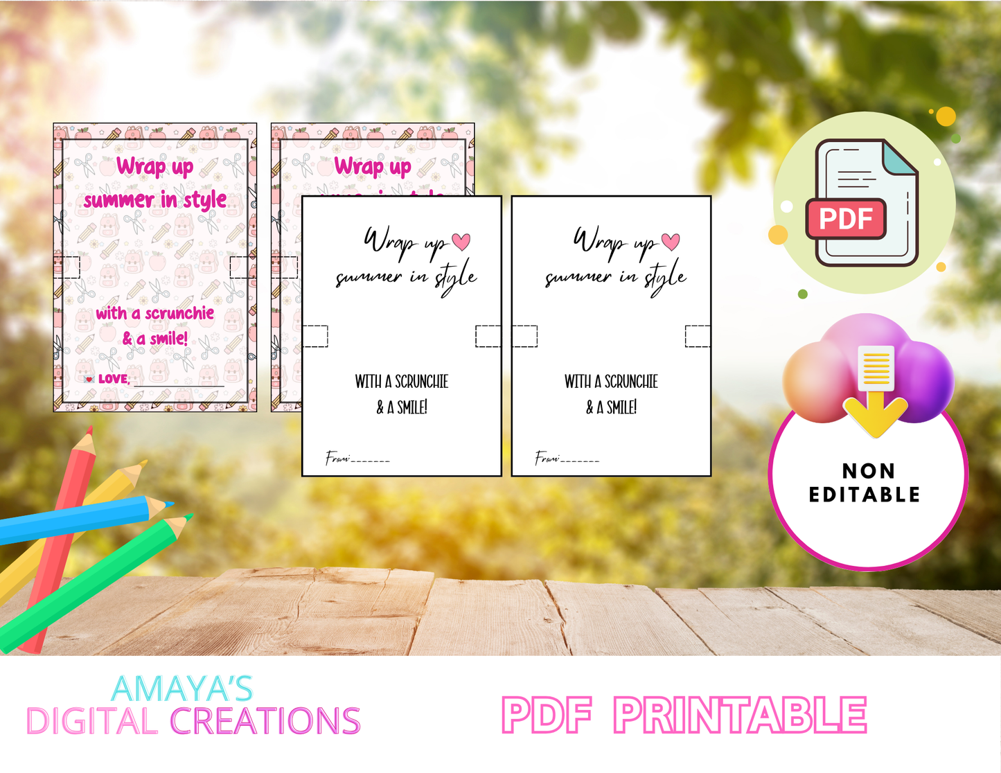 DIY Scrunchie Gift Idea | End-of-Year Summer Treats for Girls & Teachers PDF