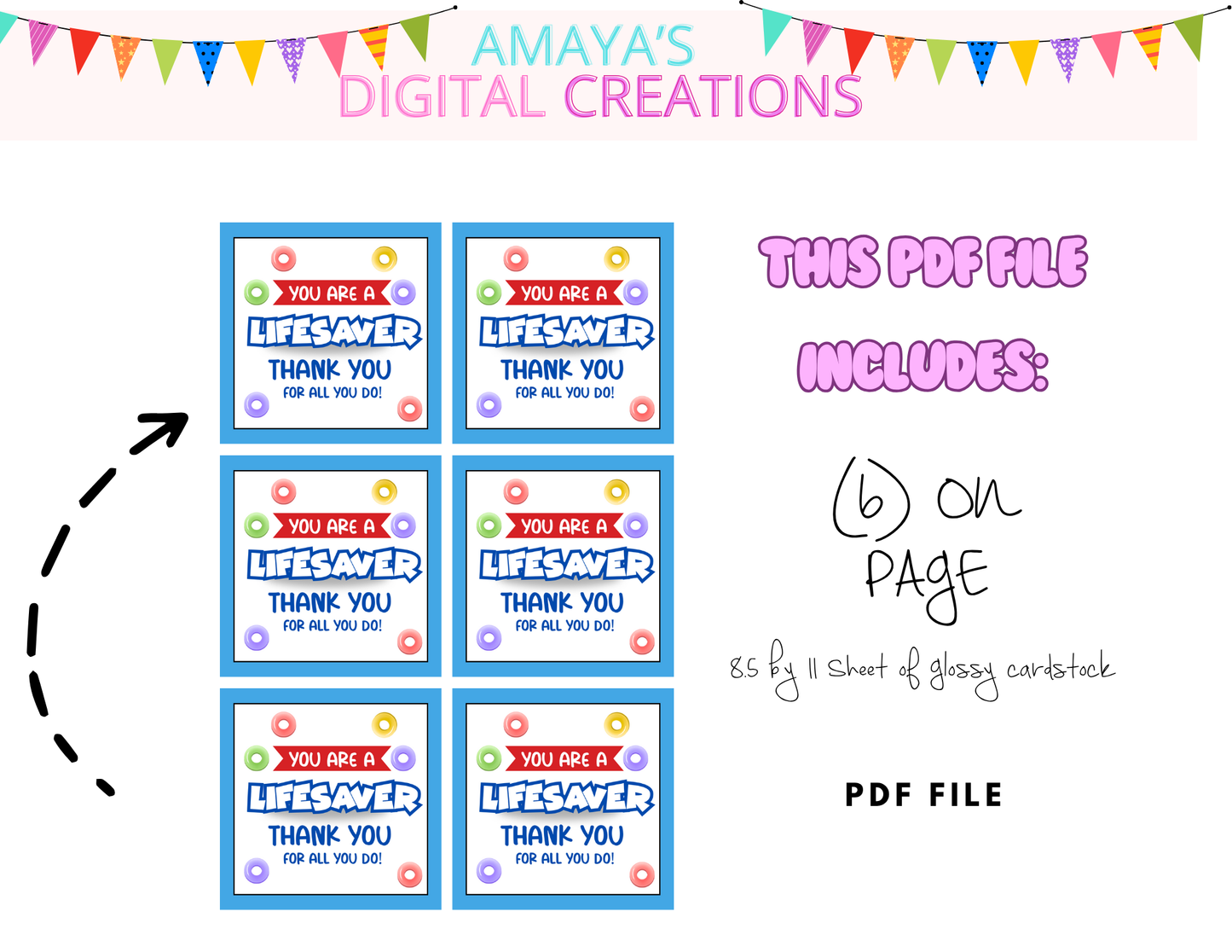 Candy Tags, Digital Instant Download ,No Physical Item