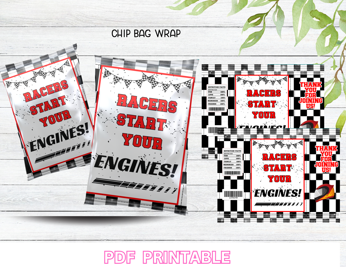 Race Car Birthday Party Bundle - Start Your Engines! Printable Set