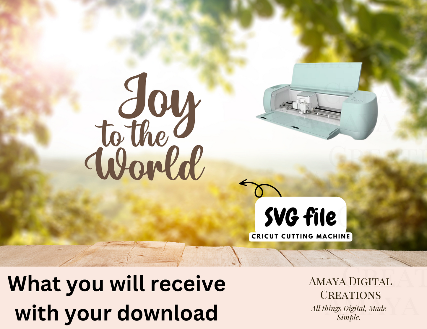 Joy to the World SVG, Instant Download, Cricut Cut Files, Download and Cut