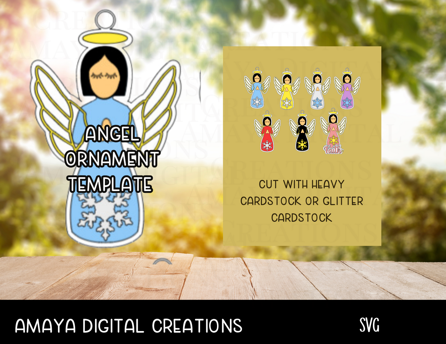 Angel Ornament Template | Digital Cut File -SVG | Make Your Angel Ornament with Cricut |Not for Joy|No Physical Item