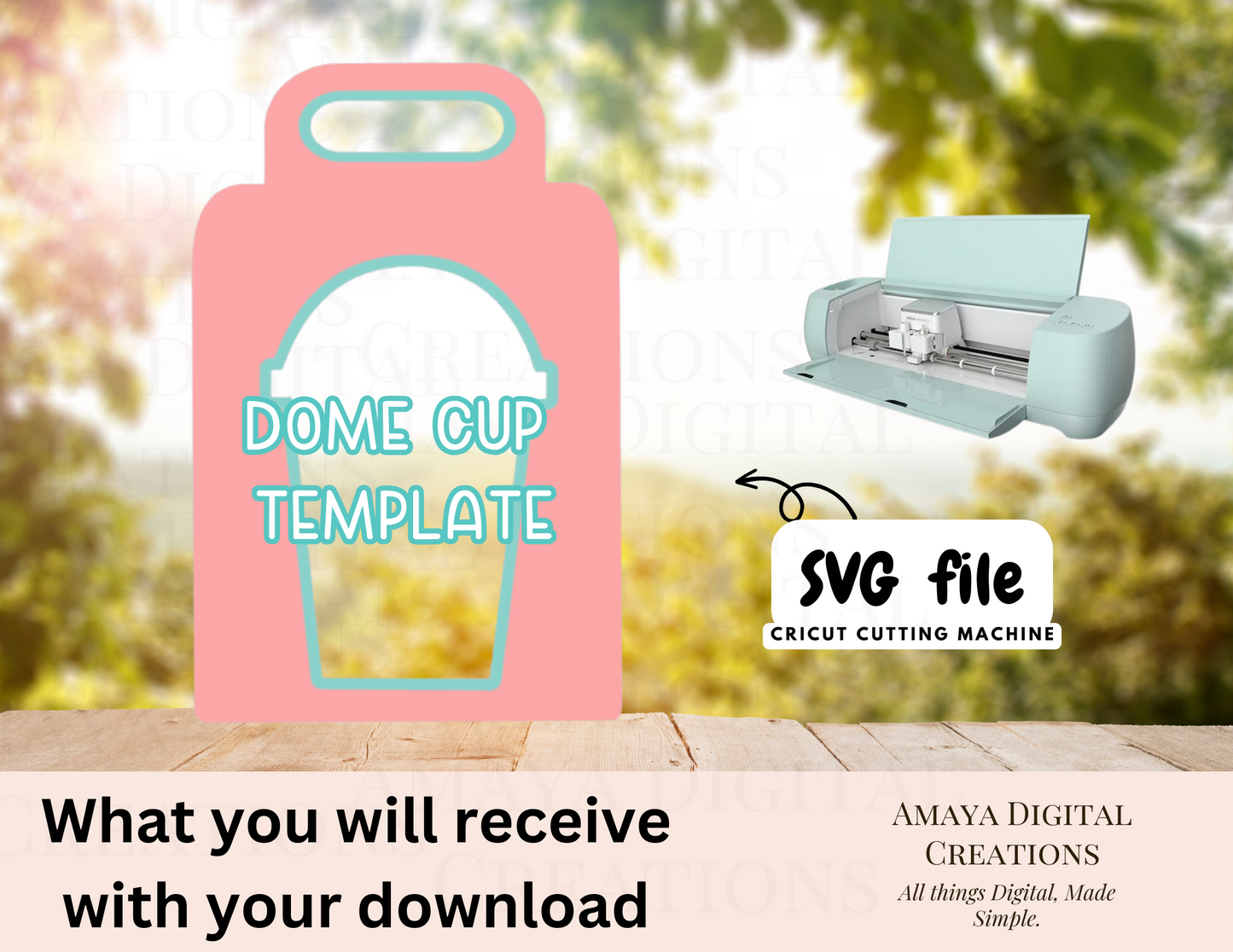 Dome Cup Holder Template | Digital Cut File -SVG |Not for Joy|No Physical Item