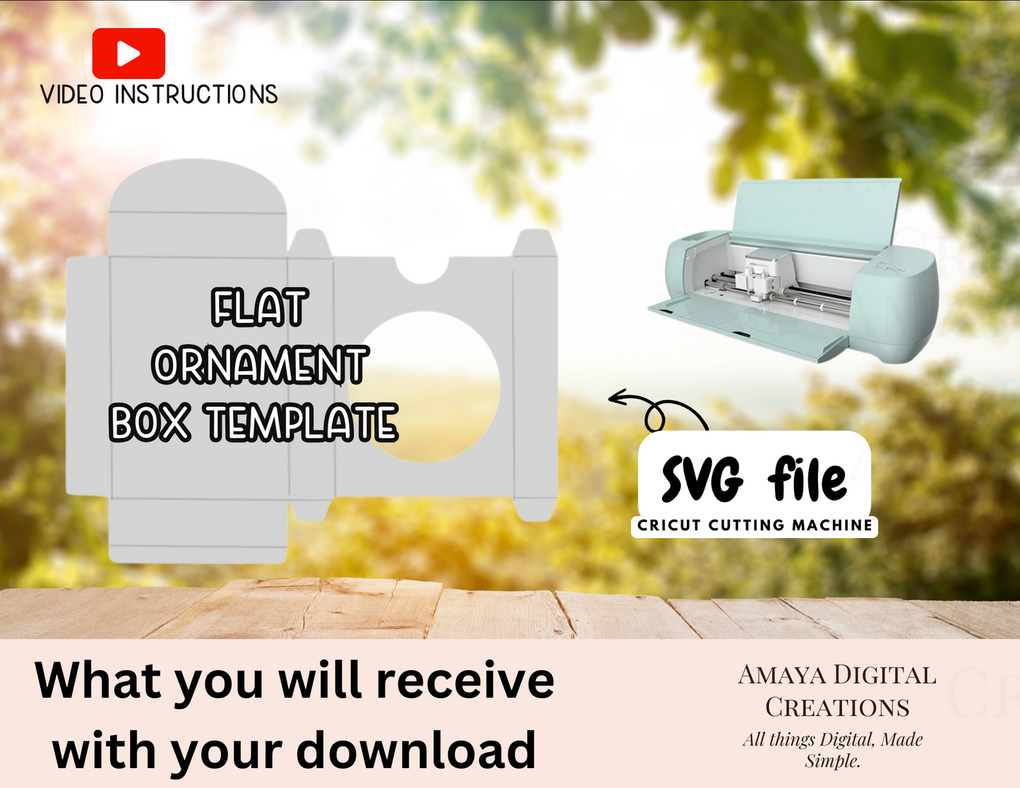 | Flat Ornament Box Digital Cut File -SVG PNG | Make Your Ornament Box with Cricut |Not for Joy|No Physical Item