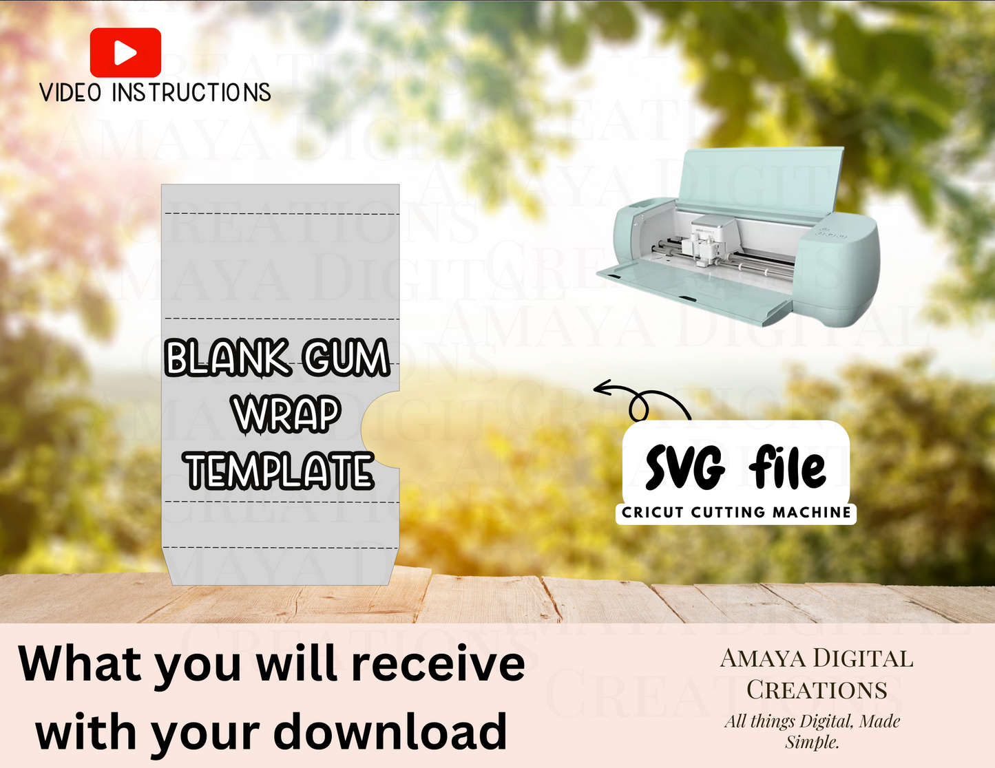 Gum Wrap Template | Gum Side Box| Digital Cut File -SVG  | Make Your Own Slider Box with Cricut |Not for Joy|No Physical Item
