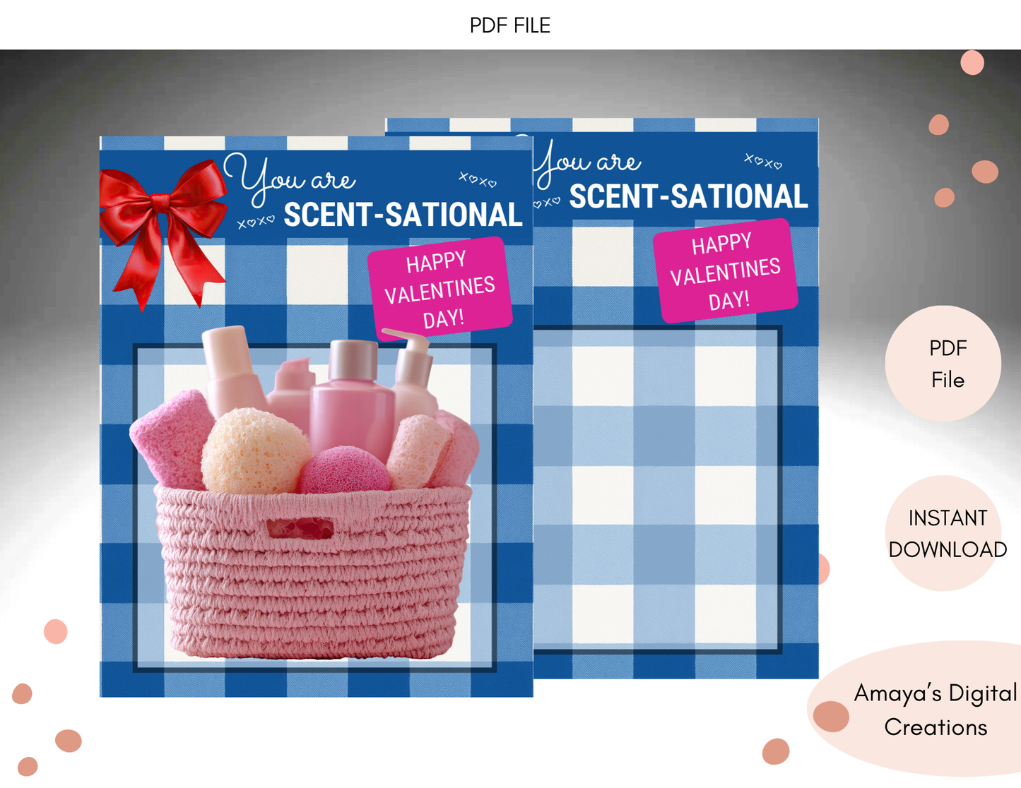 Scent-Sational Valentine Gift Card Holder | Printable Treat Box | DIY Spa Gift Idea | Digital Download