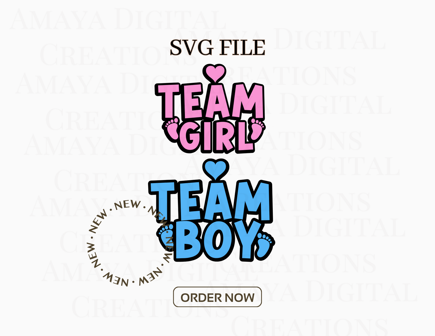 Team Boy/Girl  SVG, Instant Download, Cricut Cut Files, Download and Cut