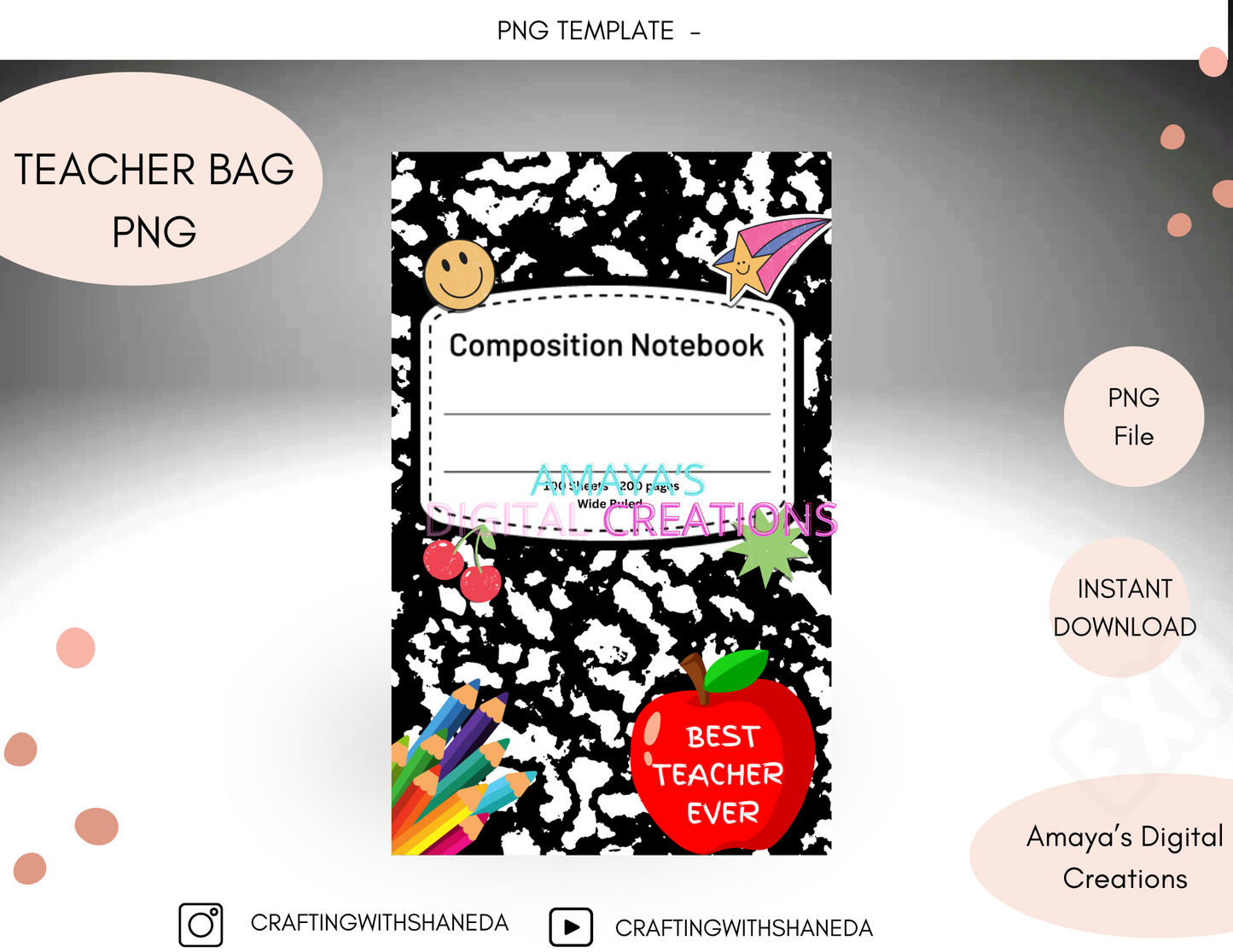 Teacher Appreciation Black Gift Tag|  Digital Instant Download ,No Physical Item, PNG