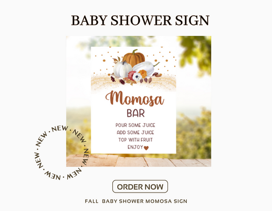 Momosa Baby Shower  Sign, PDF, Non Editable