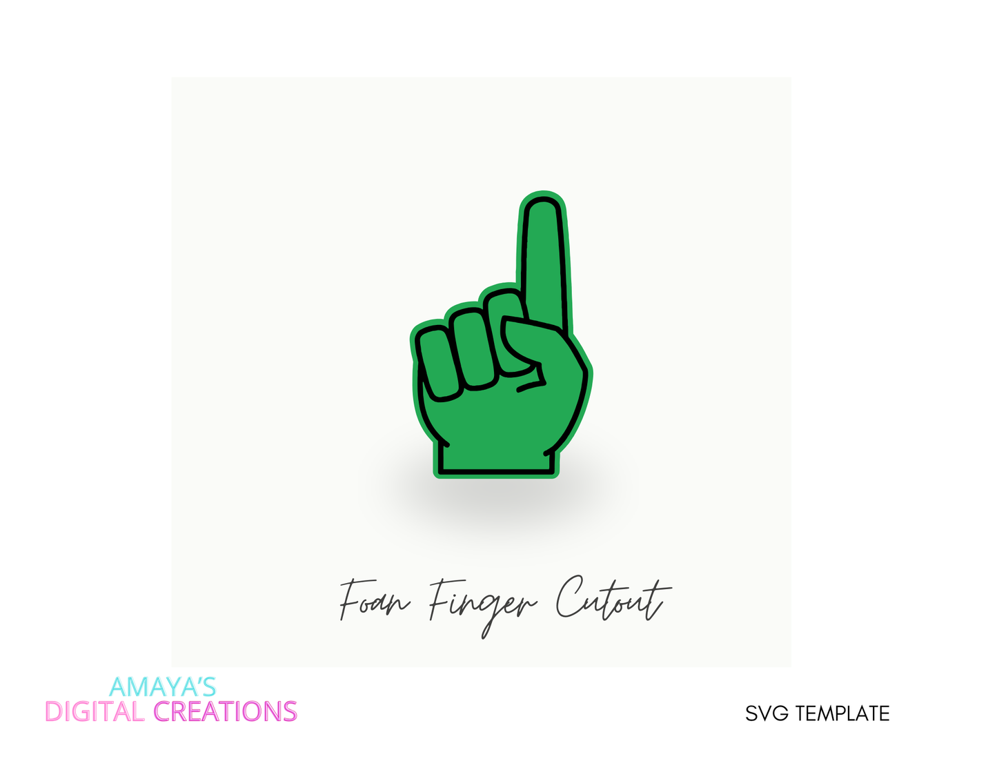 Foam Finger SVG Template, Craft Pattern, DIY Party Decorations (Instant Download) Template SW00675)