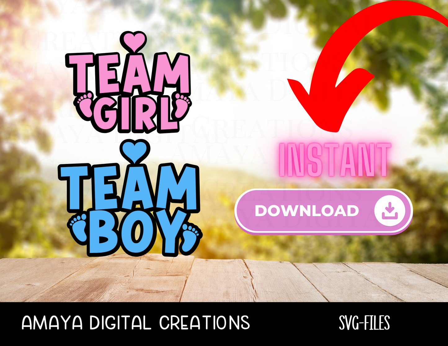 Team Boy/Girl  SVG, Instant Download, Cricut Cut Files, Download and Cut