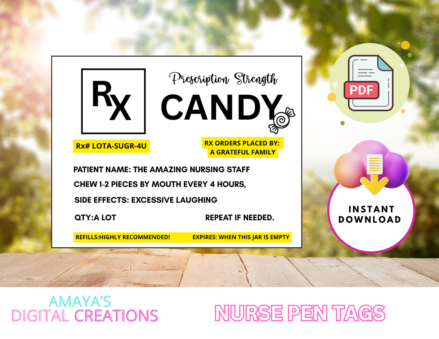 Nurse Appreciation | Candy Jar Labels| Digital Instant Download ,No Physical Item, PDF