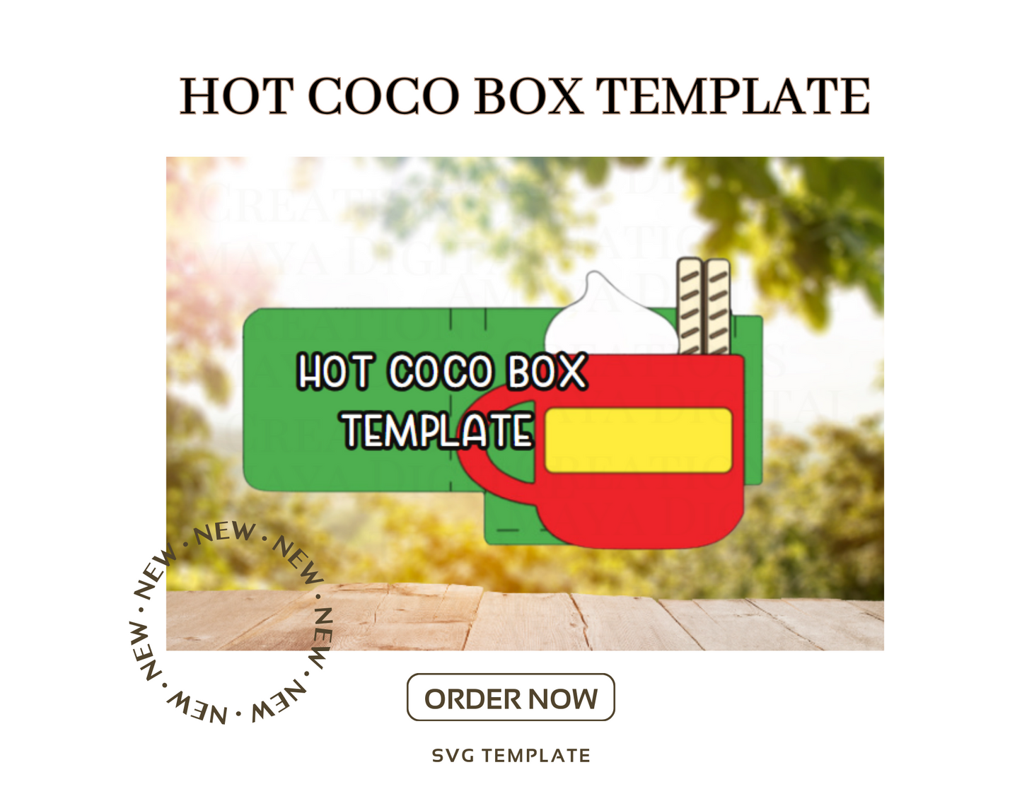 Hot Coco Box Template | Digital Cut File -SVG | Make Your Hot Coco Holder with Cricut |Not for Joy|No Physical Item
