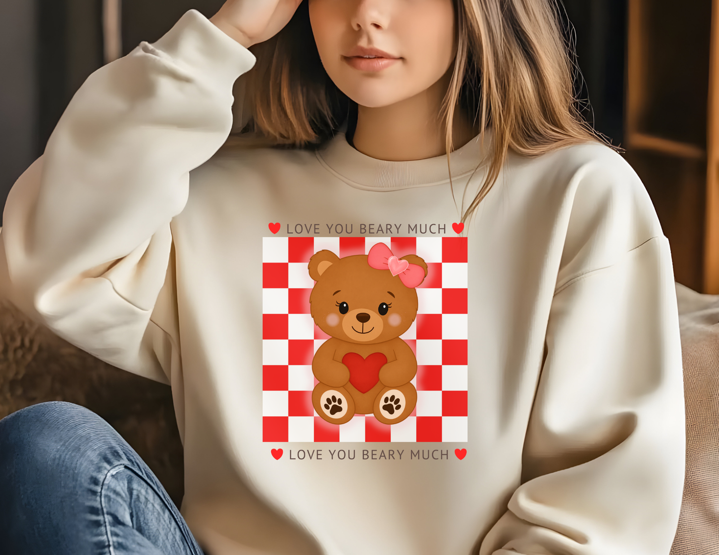 Love You Beary Much PNG | Valentine Bear PNG | Cute Valentine Shirt Design | HTV & Sublimation Cut File(Digital Download)