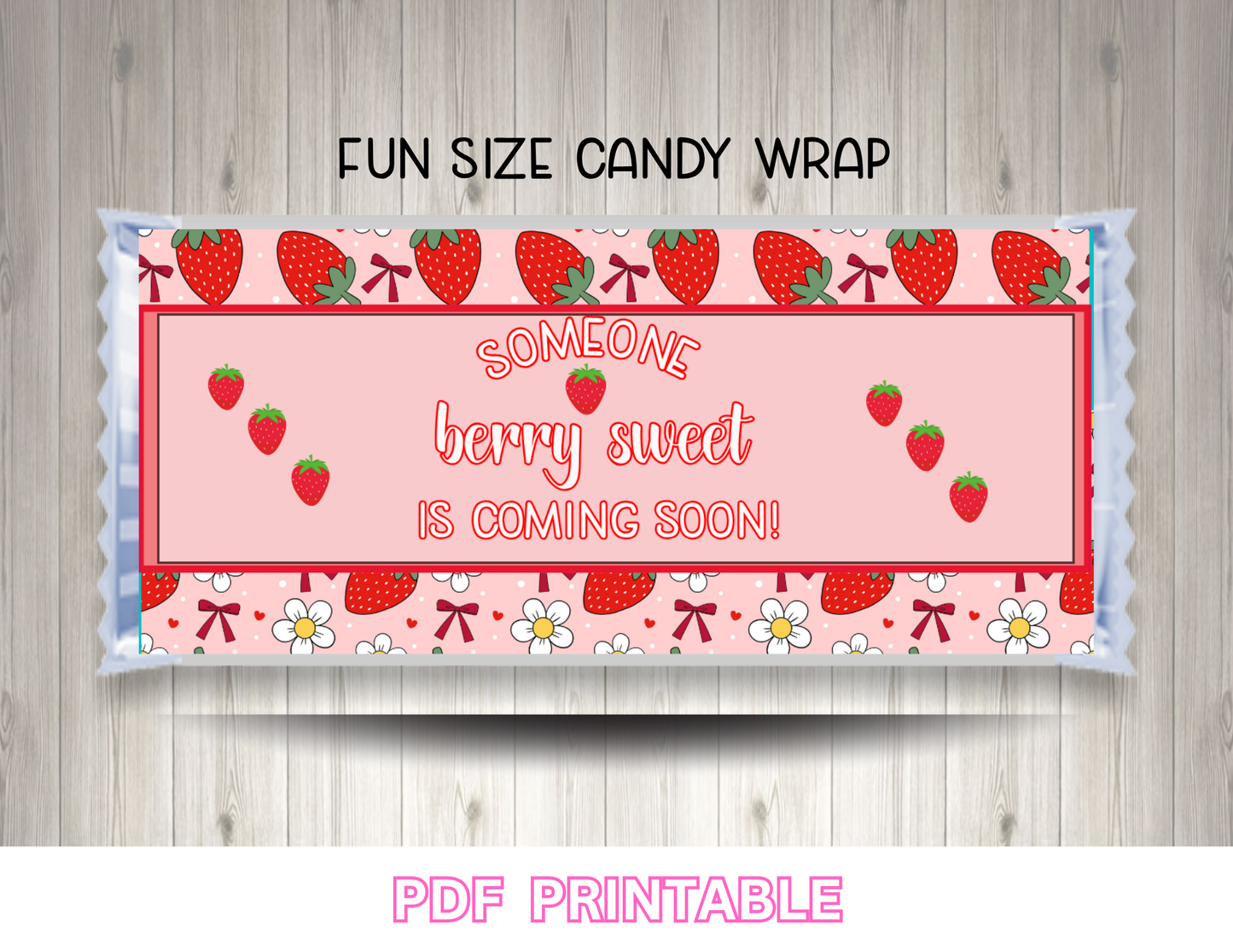 🍓 Berry Sweet Baby Shower Printable Party Decor | Strawberry Baby Shower Theme | Girl Baby Shower Decorations | NON Editable-PDF FILE-Instant Download
