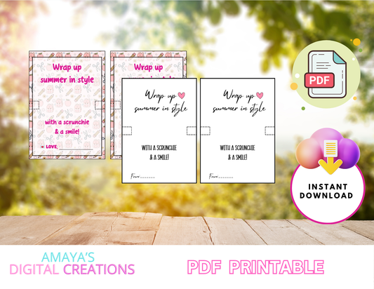 DIY Scrunchie Gift Idea | End-of-Year Summer Treats for Girls & Teachers PDF