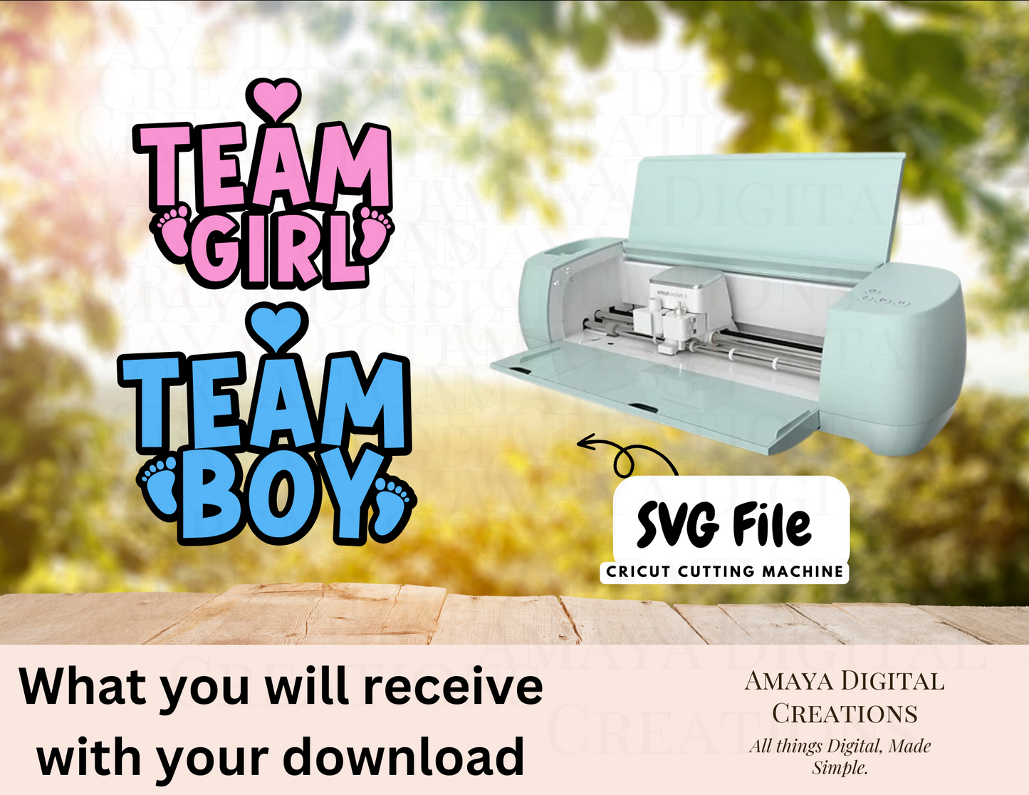 Team Boy/Girl  SVG, Instant Download, Cricut Cut Files, Download and Cut