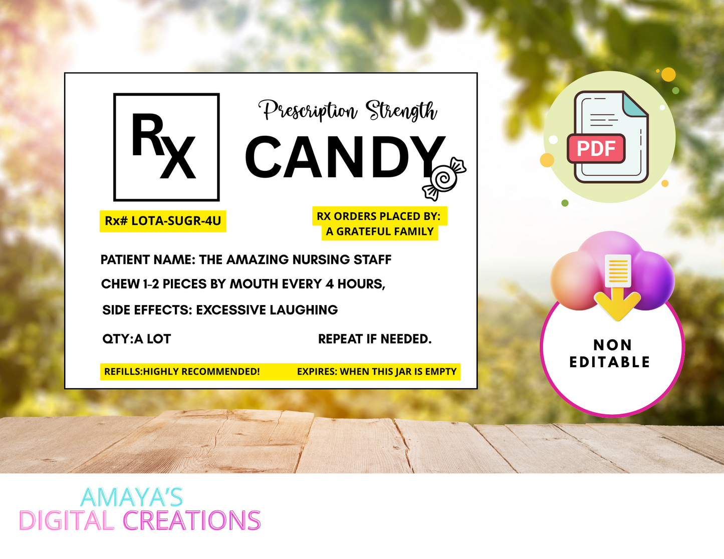 Nurse Appreciation | Candy Jar Labels| Digital Instant Download ,No Physical Item, PDF