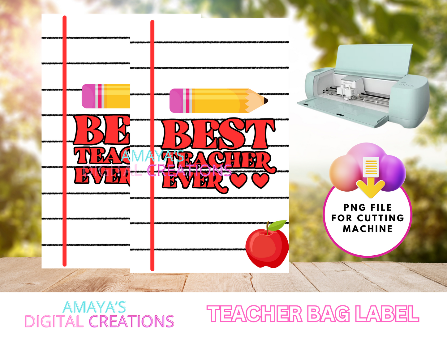 Teacher Appreciation Gift Tag|  Digital Instant Download ,No Physical Item, PNG