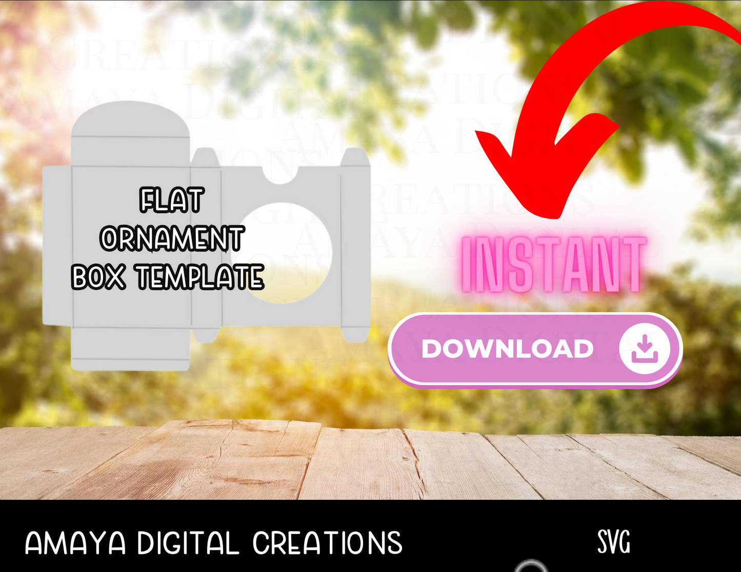 | Flat Ornament Box Digital Cut File -SVG PNG | Make Your Ornament Box with Cricut |Not for Joy|No Physical Item
