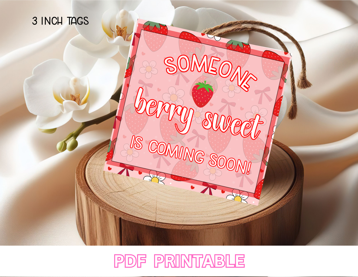 🍓 Berry Sweet Baby Shower Printable Party Decor | Strawberry Baby Shower Theme | Girl Baby Shower Decorations | NON Editable-PDF FILE-Instant Download