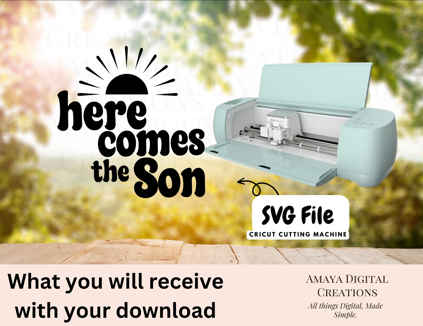 Here comes the Son SVG, Instant Download, Cricut Cut Files, Download and Cut