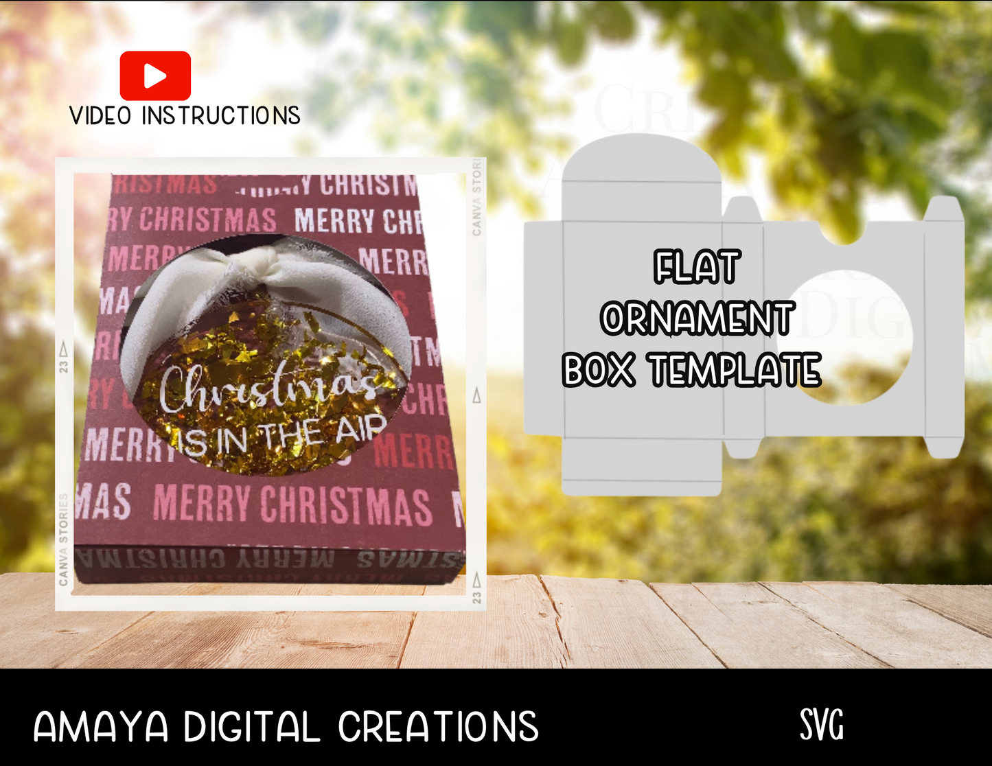 | Flat Ornament Box Digital Cut File -SVG PNG | Make Your Ornament Box with Cricut |Not for Joy|No Physical Item
