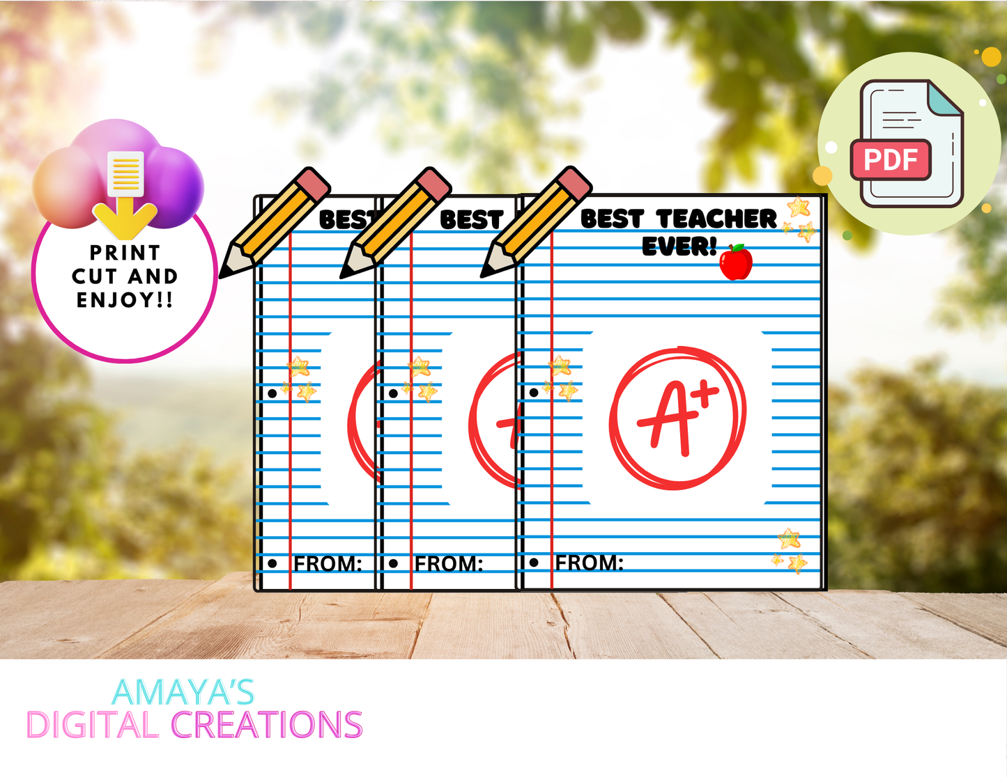 Teacher Appreciation Gift Tag|  Digital Instant Download ,No Physical Item, PDF,PNG