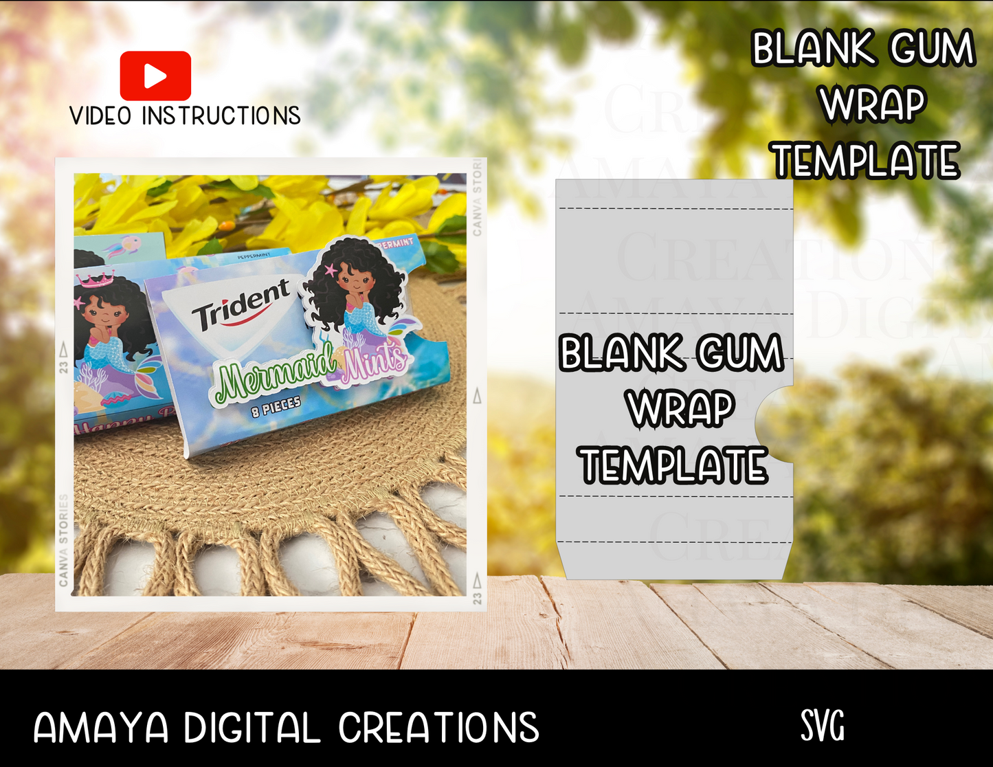 Gum Wrap Template | Gum Side Box| Digital Cut File -SVG  | Make Your Own Slider Box with Cricut |Not for Joy|No Physical Item