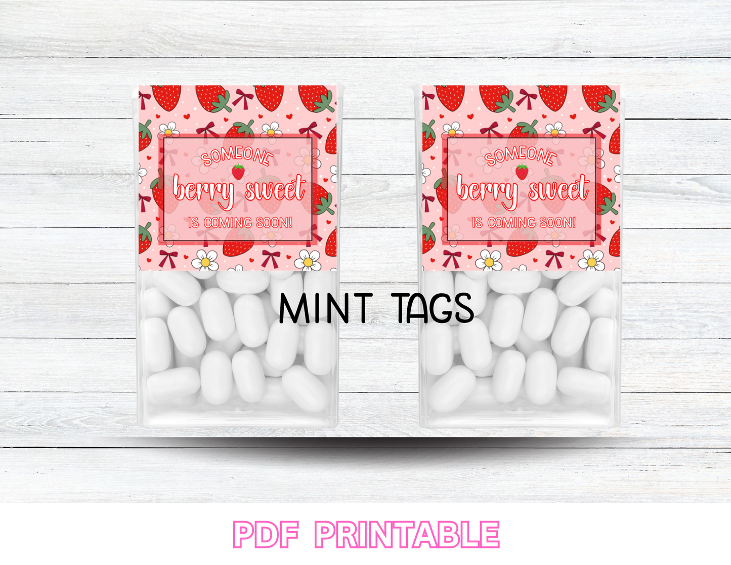 🍓 Berry Sweet Baby Shower Printable Party Decor | Strawberry Baby Shower Theme | Girl Baby Shower Decorations | NON Editable-PDF FILE-Instant Download