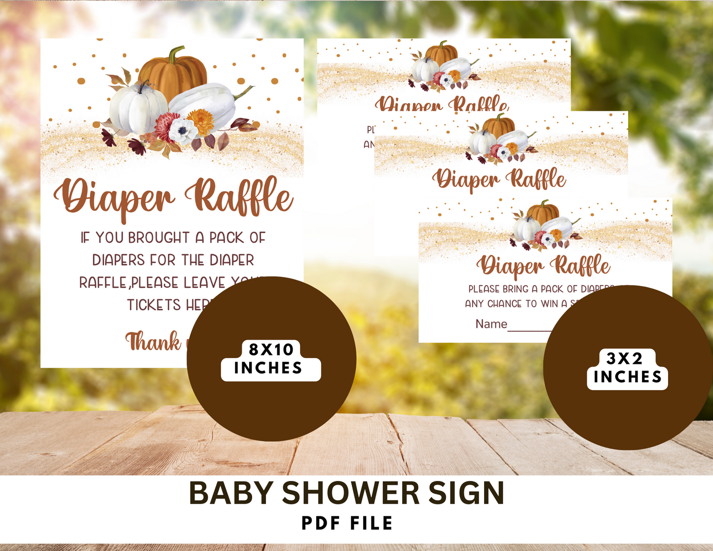 Printable Diaper Raffle Sign & Tickets