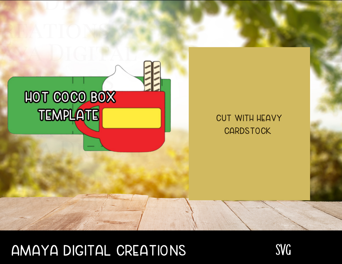 Hot Coco Box Template | Digital Cut File -SVG | Make Your Hot Coco Holder with Cricut |Not for Joy|No Physical Item