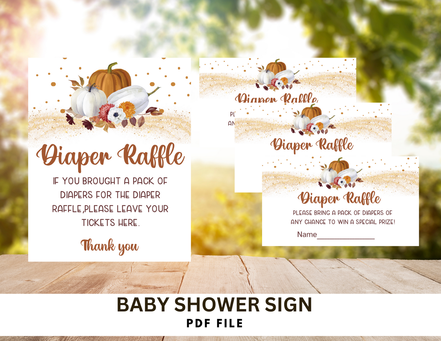 Printable Diaper Raffle Sign & Tickets