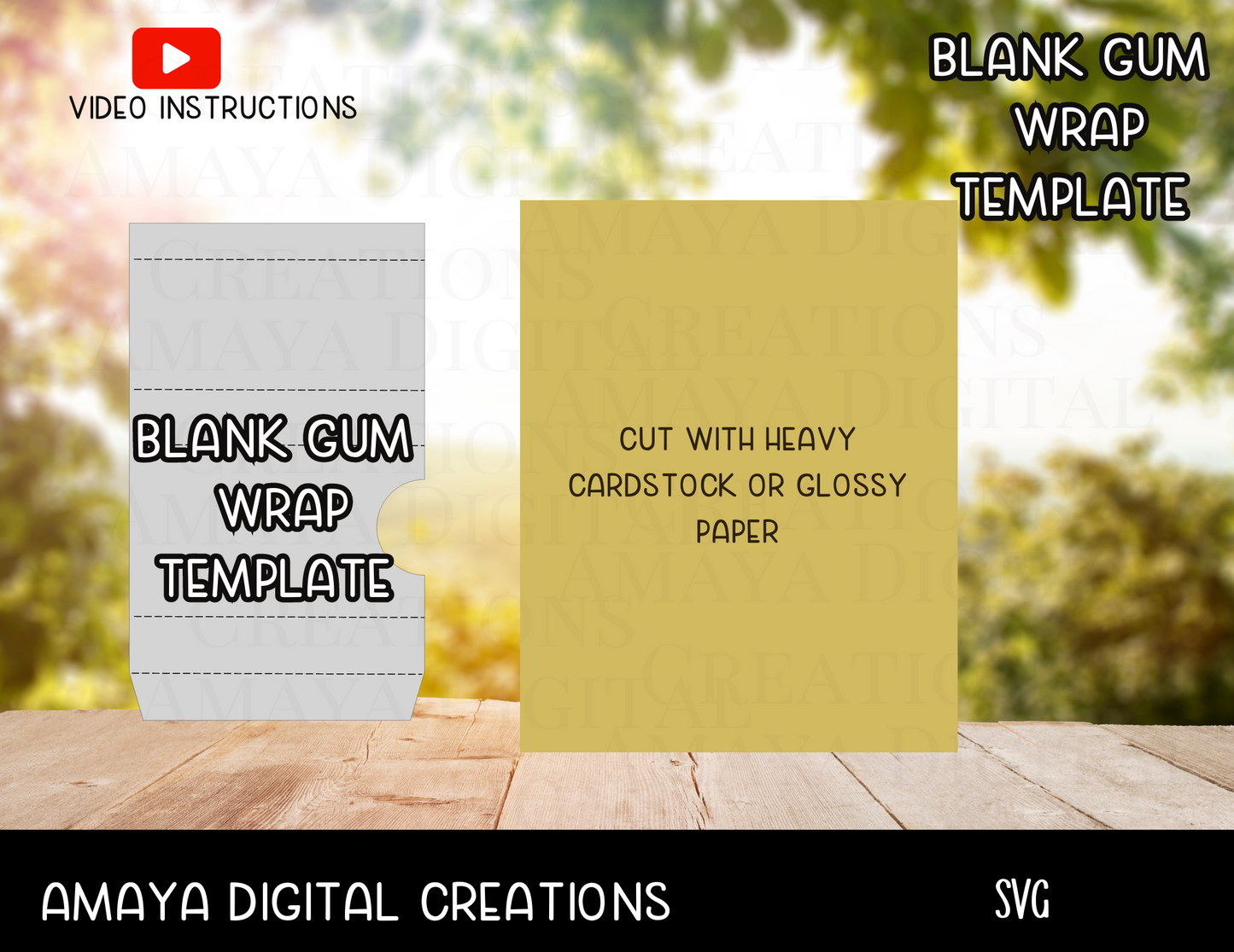Gum Wrap Template | Gum Side Box| Digital Cut File -SVG  | Make Your Own Slider Box with Cricut |Not for Joy|No Physical Item