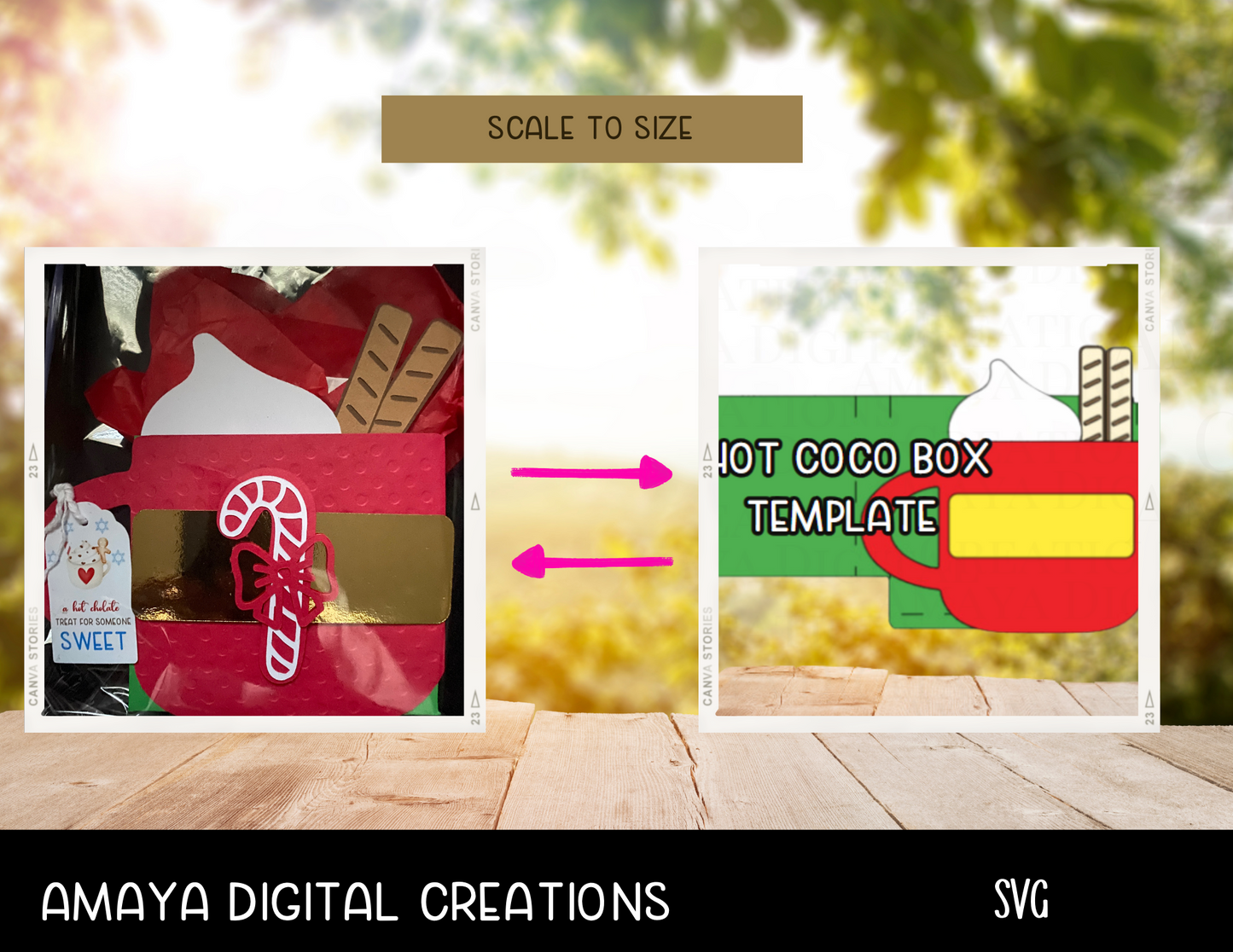Hot Coco Box Template | Digital Cut File -SVG | Make Your Hot Coco Holder with Cricut |Not for Joy|No Physical Item