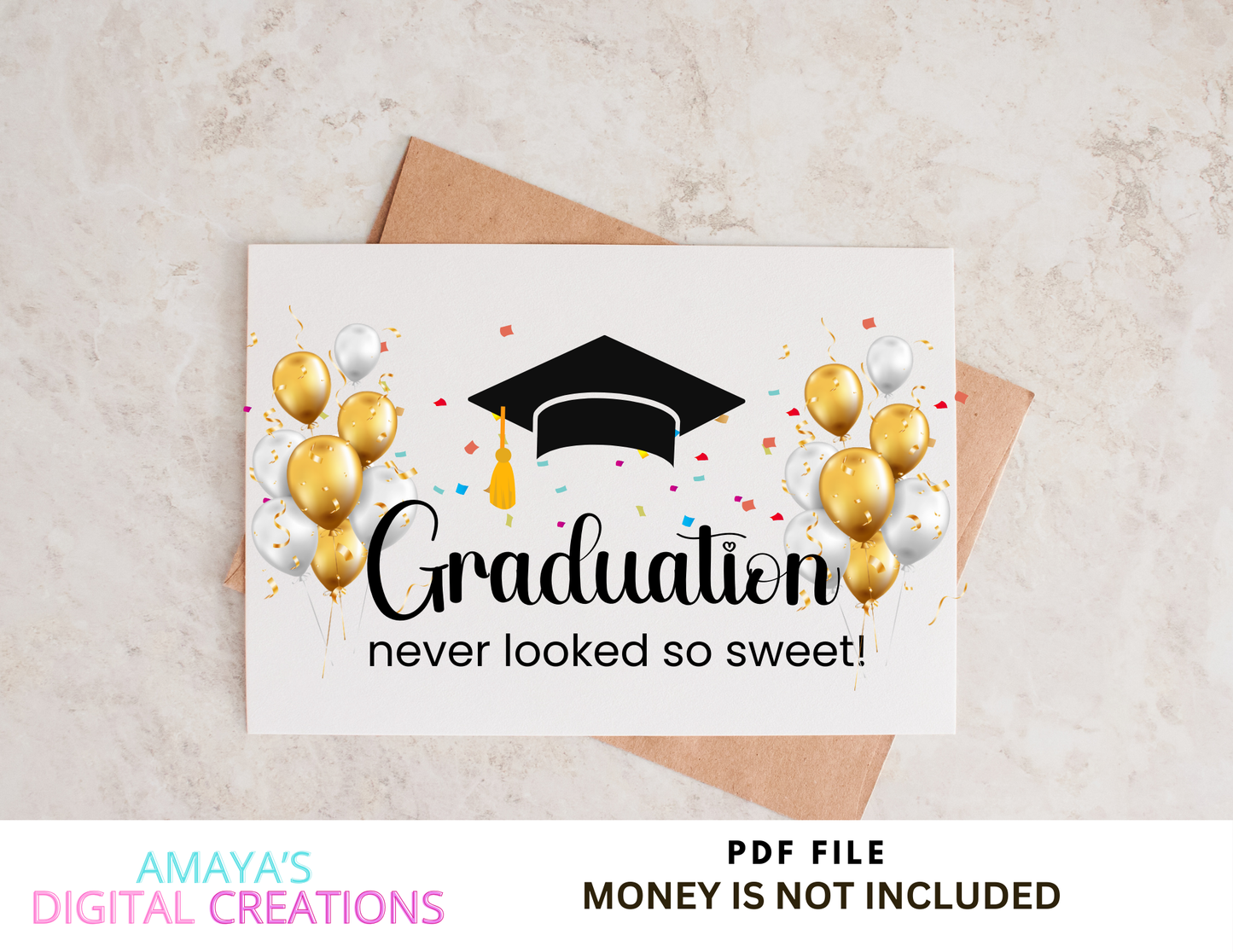 Graduation Card |  Digital Instant Download ,No Physical Item, PDF,PNG
