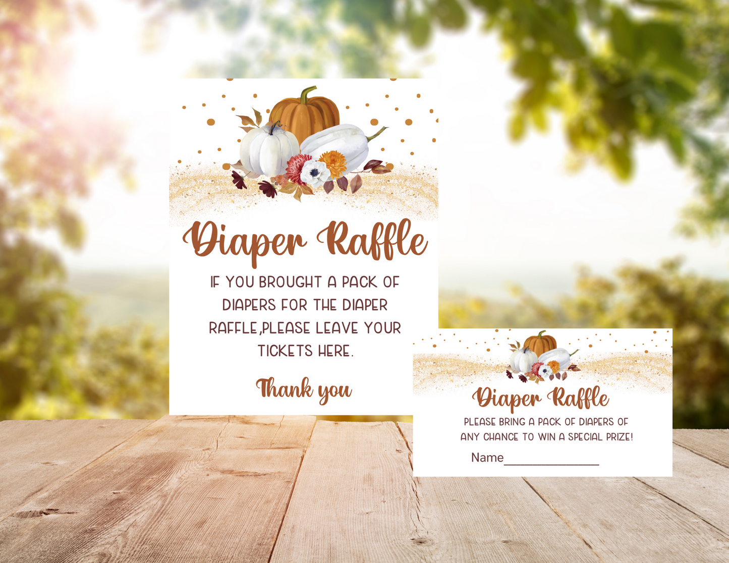 Printable Diaper Raffle Sign & Tickets