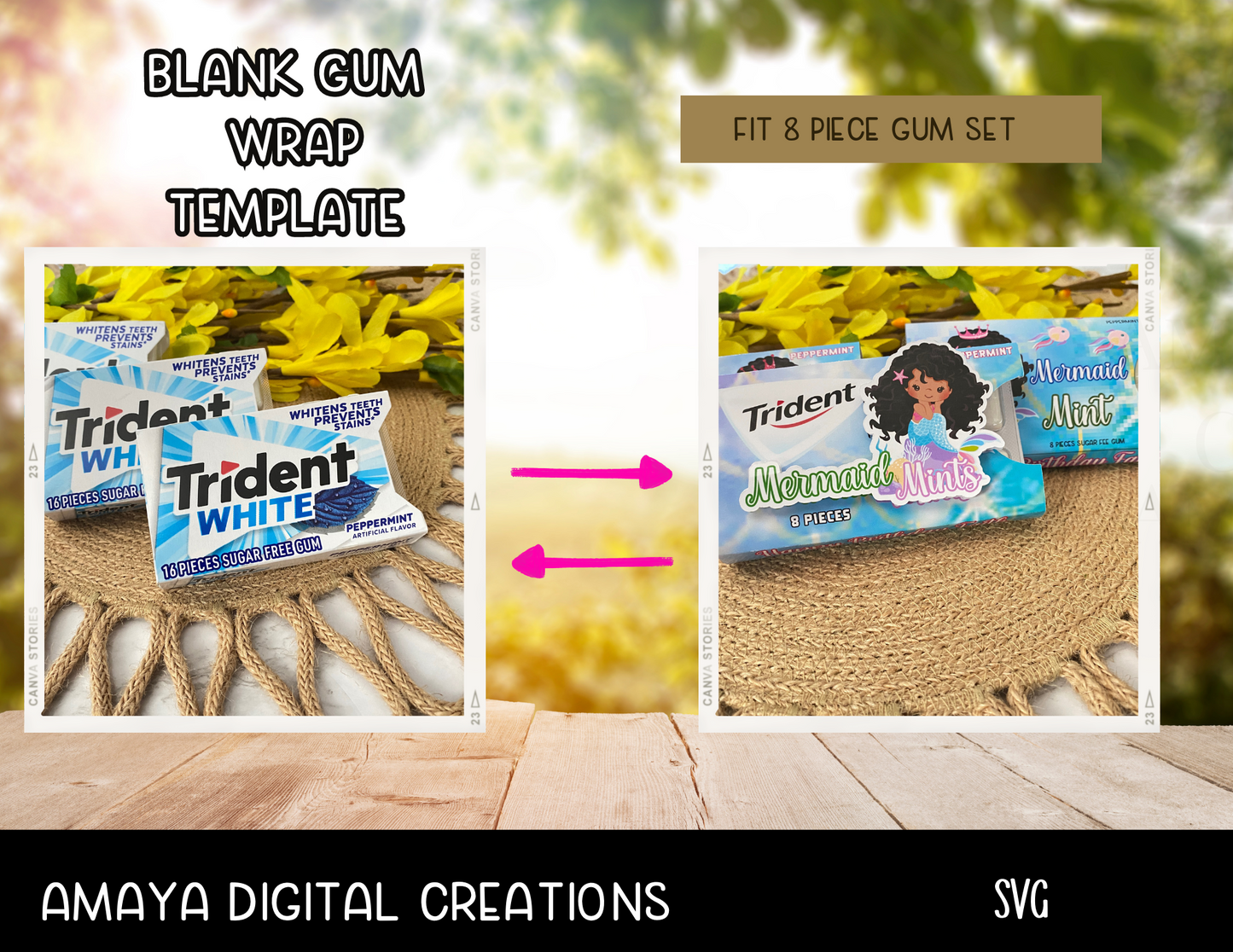 Gum Wrap Template | Gum Side Box| Digital Cut File -SVG  | Make Your Own Slider Box with Cricut |Not for Joy|No Physical Item