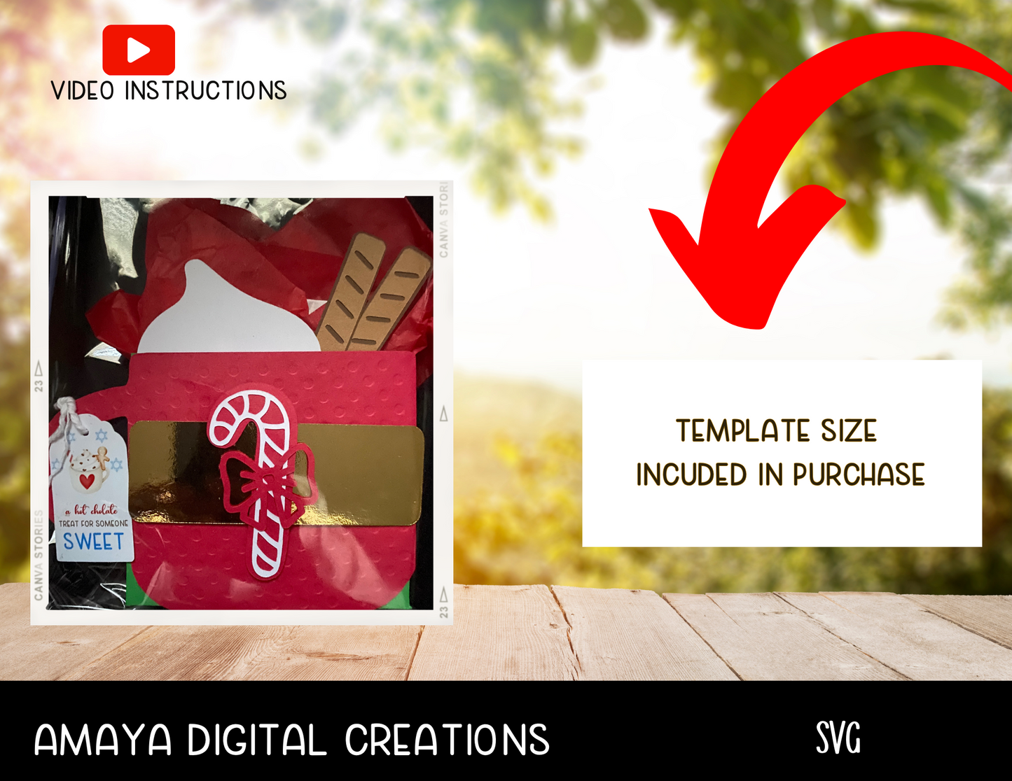 Hot Coco Box Template | Digital Cut File -SVG | Make Your Hot Coco Holder with Cricut |Not for Joy|No Physical Item