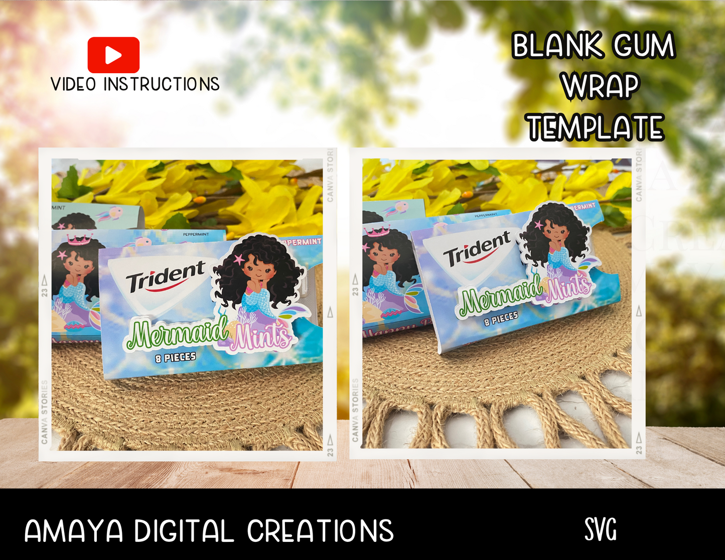 Gum Wrap Template | Gum Side Box| Digital Cut File -SVG  | Make Your Own Slider Box with Cricut |Not for Joy|No Physical Item