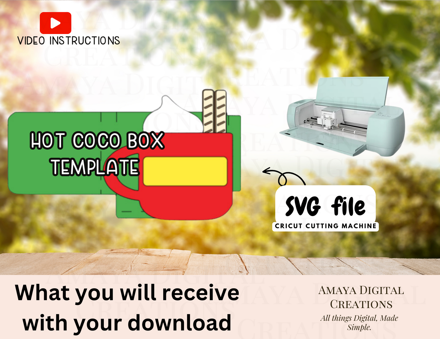 Hot Coco Box Template | Digital Cut File -SVG | Make Your Hot Coco Holder with Cricut |Not for Joy|No Physical Item
