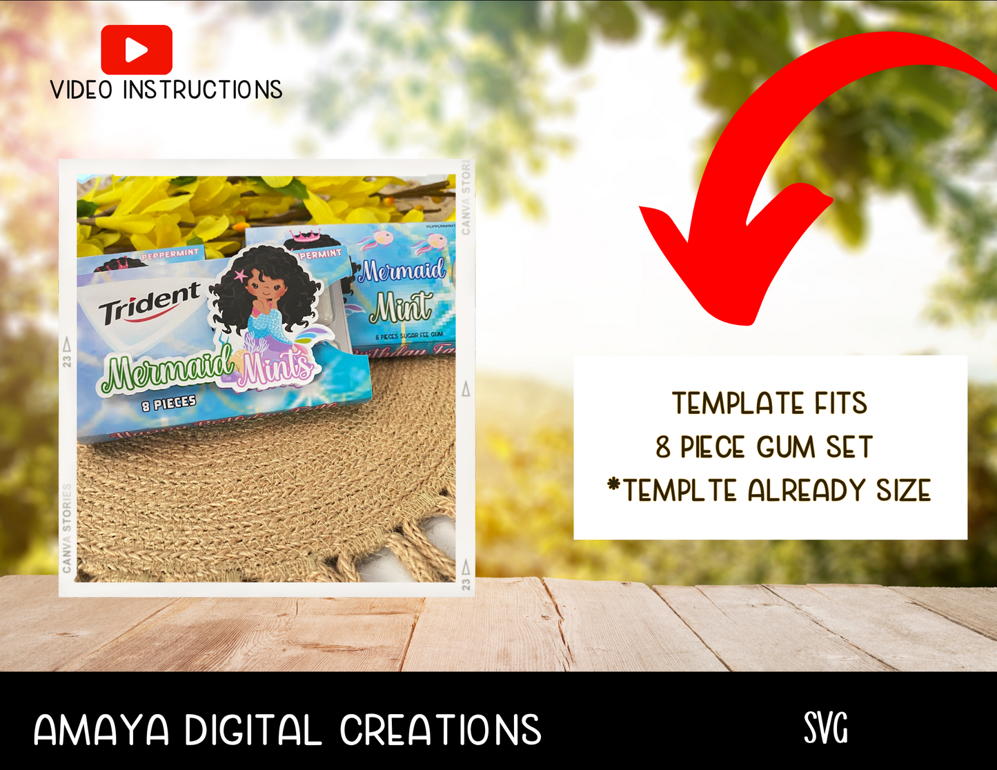 Gum Wrap Template | Gum Side Box| Digital Cut File -SVG  | Make Your Own Slider Box with Cricut |Not for Joy|No Physical Item